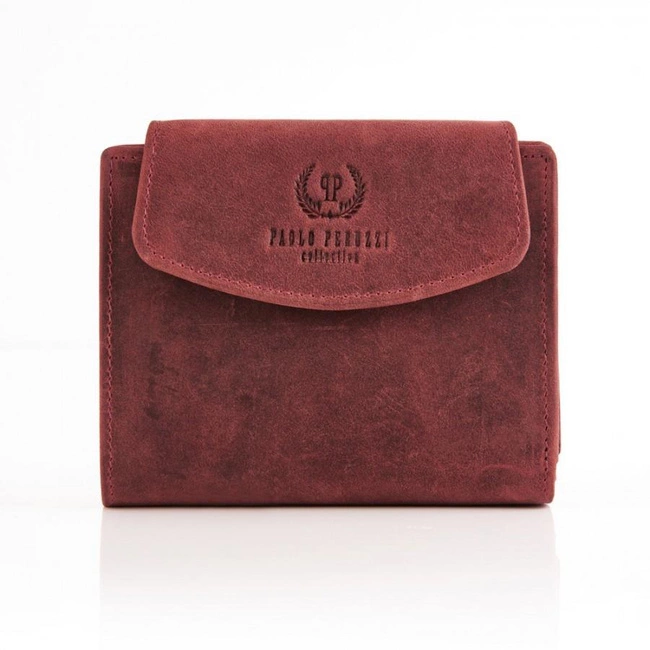 Skórzany portfel damski czerwony PAOLO PERUZZI T-12-HR