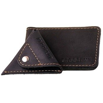 Skórzany zestaw portfel i bilonówka BRODRENE SW02 + CW01 czarny