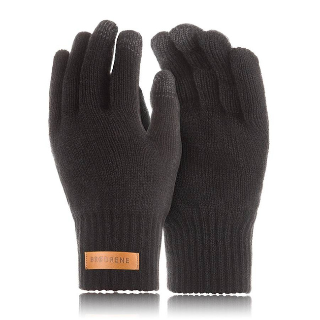 Męskie rękawiczki zimowe Brødrene r1 czarne 9919
