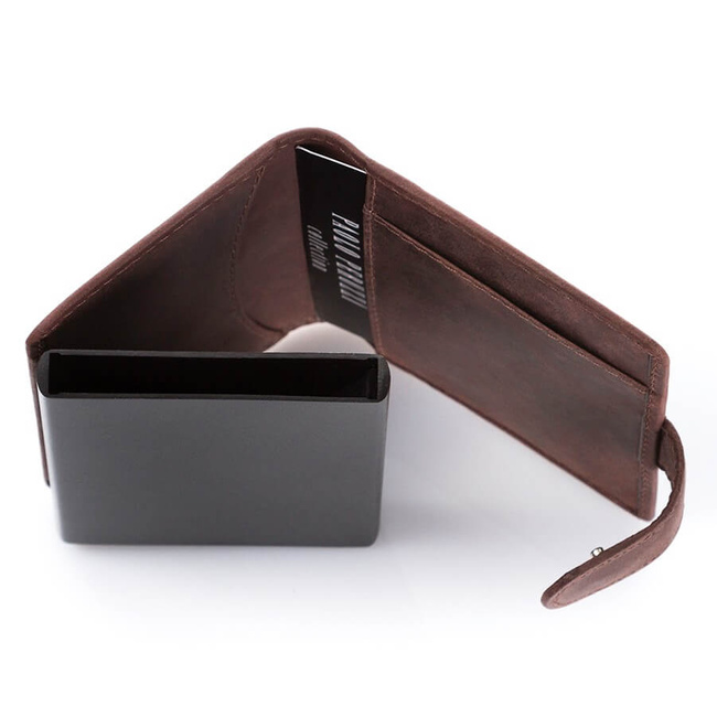 Skórzany portfel męski c.brązowy RFID Paolo Peruzzi RFID IN-69-BR